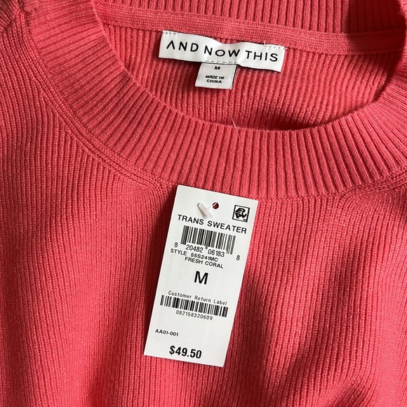 AND NOW THIS STRIPED CREWNECK SPLIT CUFF SWEATER, NWT - Picture 7 of 9